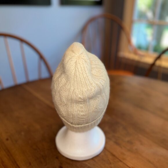 Portolana Cashmere Hat, Tan, Cables, Gold Flecks - Picture 3 of 6